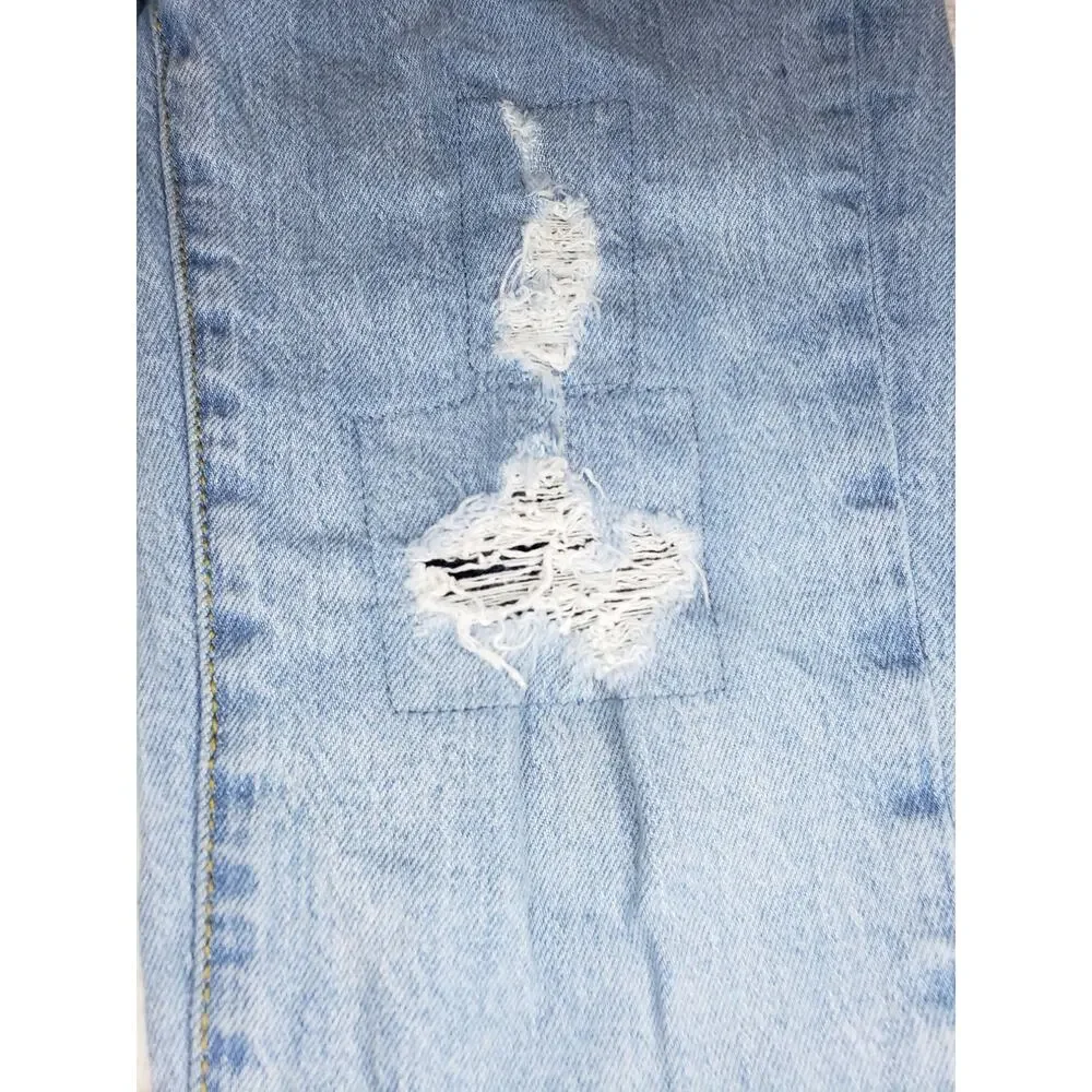 Cat & Jack Girls 10 Light Wash Straight Jean Distressed